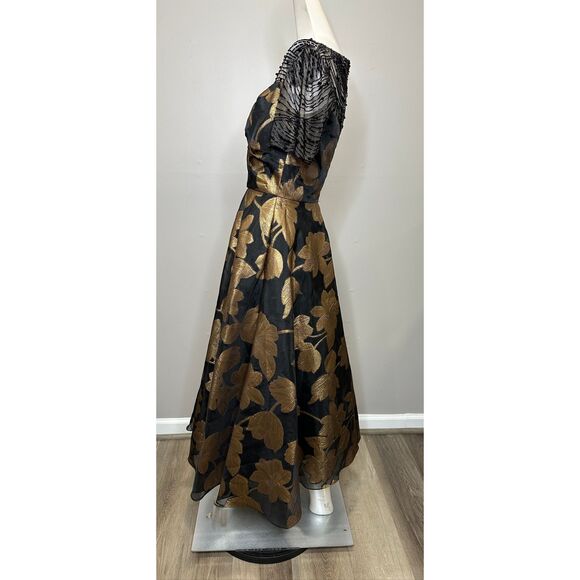 Theia Sonya Metallic Floral A-Line Dress US 2 $745 - Picture 10 of 16